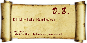 Dittrich Barbara névjegykártya